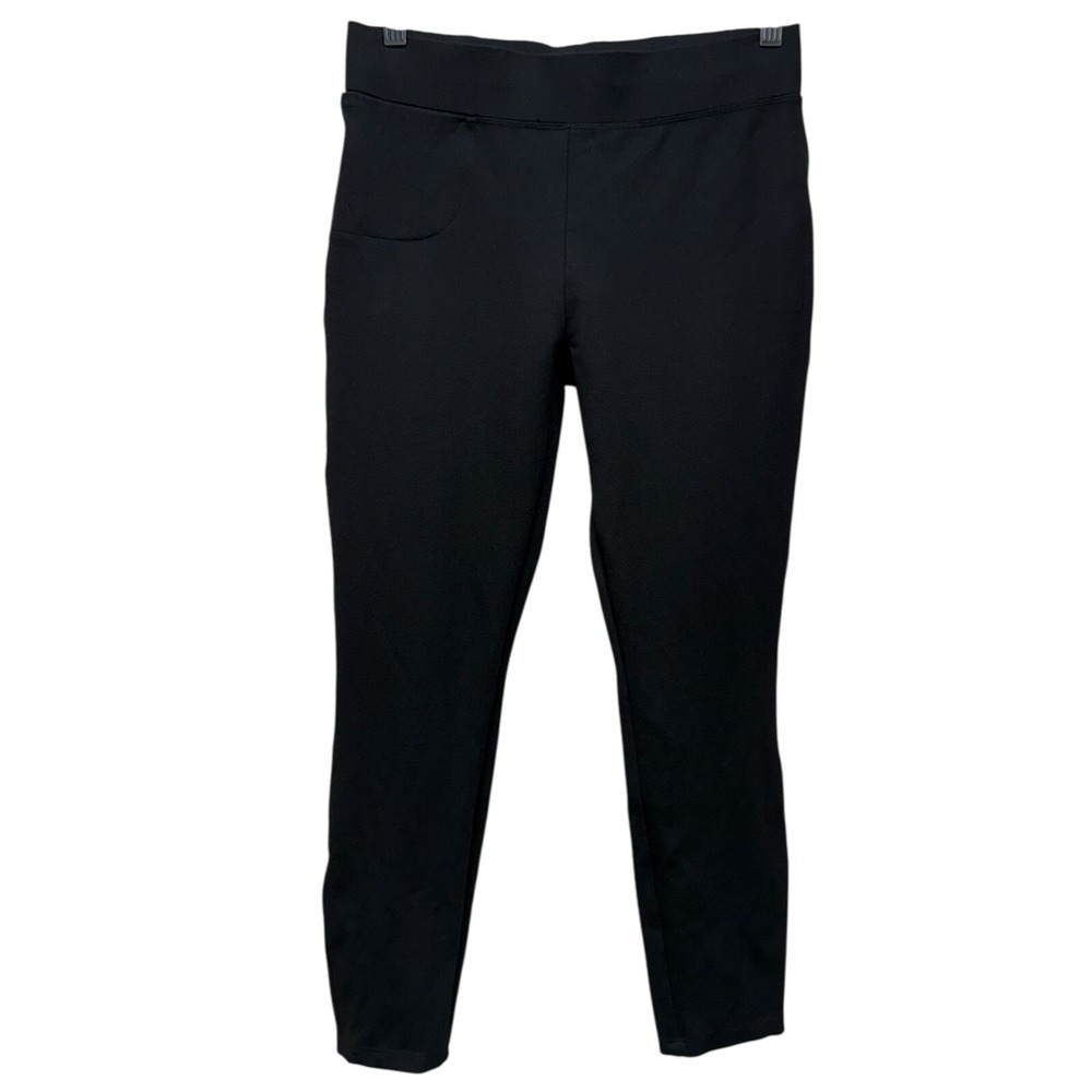 Quince Women Ultra Stretch Ponte Straight Leg Pants Sz M Pull‎ On Black